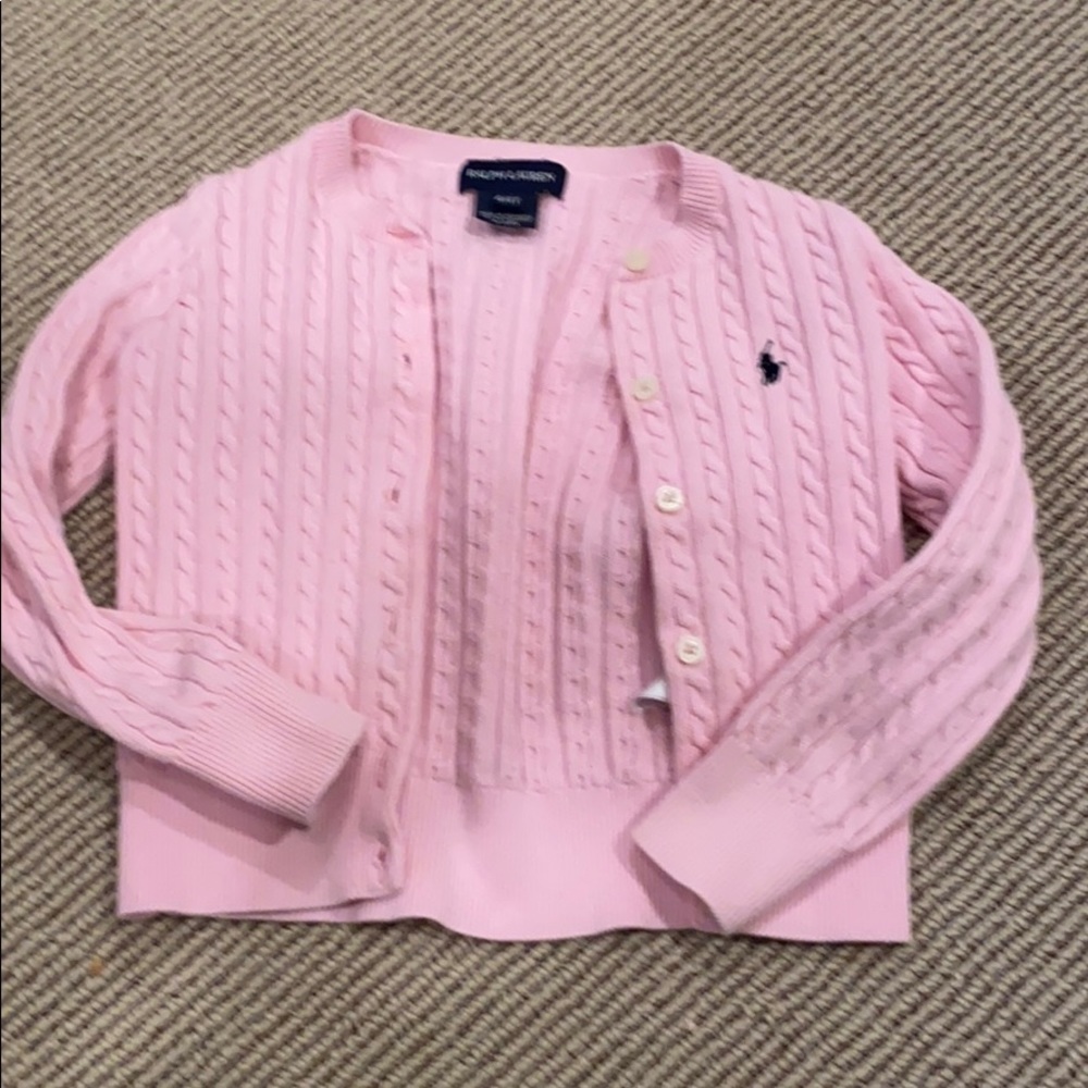 Ralph Lauren Girls Pink Sweater size 4